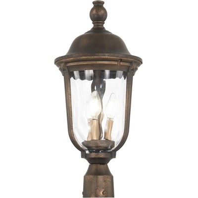 Minka Lavery Industrial Outdoor Post Light Fixture Tavira Bronze 21 1/4" Clear Seedy Glass for Exterior Barn Porch Yard Patio