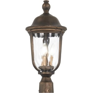 Minka Lavery Industrial Outdoor Post Light Fixture Tavira Bronze 21 1/4" Clear Seedy Glass for Exterior Barn Porch Yard Patio - 1 of 3