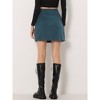 Allegra K Women's Corduroy Vintage Button Decor Ruffled Trim High Waist Mini Skirt - 4 of 4