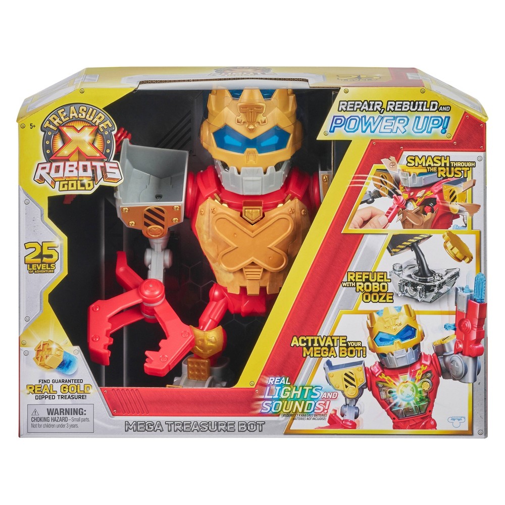 Treasure X Robots Gold - Mega Treasure Bot With Real Lights And Sounds. Repair  Rebuild And Power Up! 25 Levels Of Adventure  Find Guaranteed Real Gold Dipped Treasure  Boys  Toys For Kids  Ages 5+