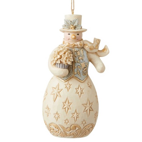 Jim Shore 4.5 Inch Snowman Holding Flowers Holiday Lustre Tree ...