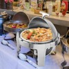 GustoWave Roll Top Chafing Dish Buffet Set - 6 Qt Stainless Steel Chafer with Warming & Cooling Tray - Smooth Quiet Operation for Weddings,Catering - 2 of 3