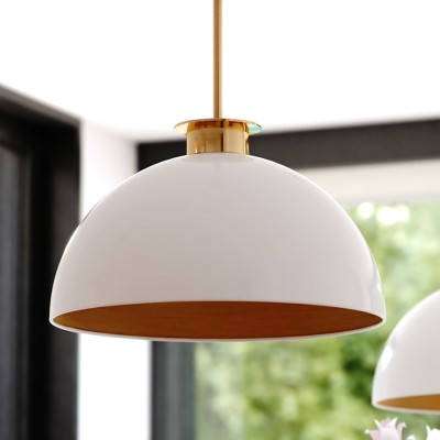 glossy white and satin brass