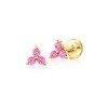 Pure Collection by Ross-Simons Pink Sapphire Flat-Back Stud Earrings in 14kt Yellow Gold - 2 of 4