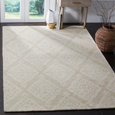 Handmade Beige Wool Tufted 8' x 10' Rectangular Rug