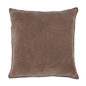 26"x26" Oversized Dapperly Square Throw Pillow Dark Taupe - Jaipur Living: Cotton Knit, Removable Cover, Indoor Use - 1 of 4