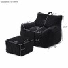 GDFStudio Edie 2 Piece Corduroy Bean Bag Chair with Ottoman - 3 of 4