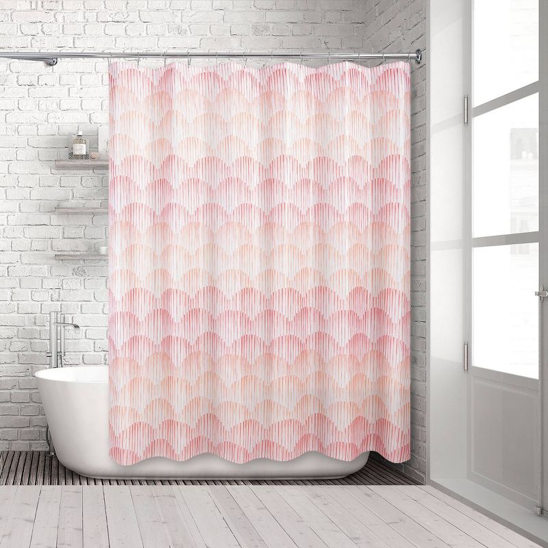 Ombre Wave Shower Curtain Coral - Allure Home Creations, 3 of 4