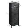 5-Drawer Tall Fabric Dresser with Wood Top, Storage Organizer Chest for Bedroom, Closet, Hallway, Sturdy Steel Frame - 3 of 4