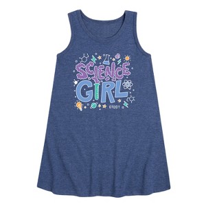 Girls' - Instant Message - Science Girl Graphic Sleeveless Aline Dress - 1 of 4