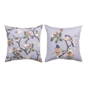 Manual Woodworkers & Weavers Coastal Blue Pillow – 18" Weather-Resistant Outdoor Accent - 1 of 3