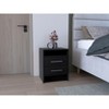 NicBex Nightstand with 2 Drawers,Modern Side Table with Metal Handles,Bedside Table for Bedroom,Living Room,White/Black/Gray - 2 of 4