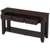 Luxystar Console Table with Three Drawers and Shelf Storage Sideboard, Dark Coffee - 3 of 4