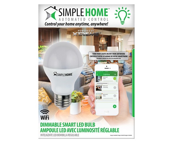 SimpleHome Smart Dimmable Smart Wi-Fi LED Bulb - White (XLB7-1001)