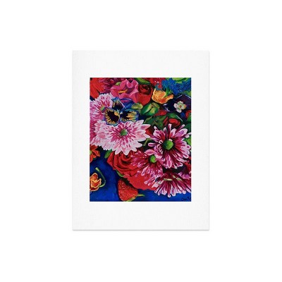 Deny Designs Fine Art by Clau Robles Gil Panel 2 Naranja Sanguina y Flores Art Print