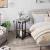 Garvee C Shaped End Table with Charging Station, Flip Top Sofa Side Table with USB Ports and Outlets for Living Room Bedroom, Gray - 4 of 4