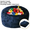 Bean Bag Covers Only, Adult Bean Bag Chair Cover No Filler, Round Soft Fluffy Faux Fur Beanbag Lazy Sofa Bed Cover - 3 of 4