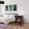 Syemin Indoor Fireplaces Electric Fireplace Heater 17" Freestanding Fireplace Stove Infrared Fireplace with 3D Flame, Black, 14.2"*8"*18" - 2 of 4