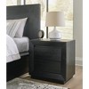 Signature Design by Ashley Londer Two-Drawer Charging Nightstand - Black Modern Farmhouse Bedside Table - 2 of 4