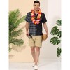 Lars Amadeus Men's Summer Plaid Patchwork Short Sleeves Button Checked Shirt - 3 of 4