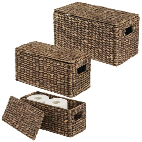 Farmlyn Creek 3 Section Wicker Baskets for Shelves, Hyacinth