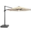 Sonkuki 11FT Round Offset Outdoor Patio Solar LED Cantilever Umbrella Aluminium Pole with Base - 2 of 4