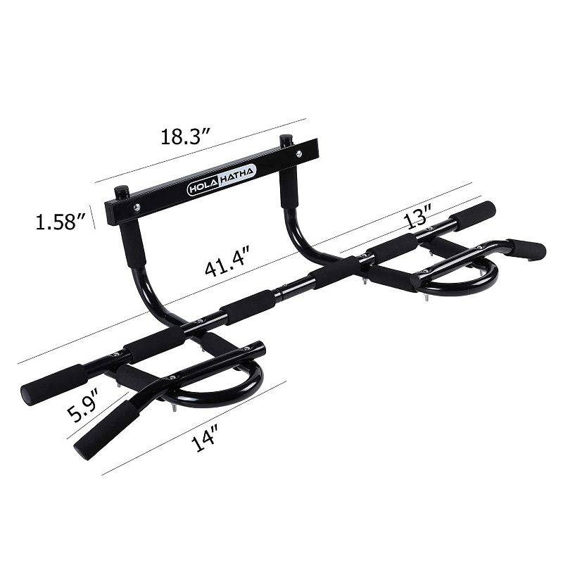 HolaHatha Heavy Duty Door Way Pull Up Bar Chin Up Dip Station for Multiuse Doorway Portable Home Fitness Gym Workout to Build Upper Body Strength, 5 of 7