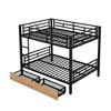 Metal Full Size Convertible Bunk Bed with 2 Drawers, Black - 2 of 4