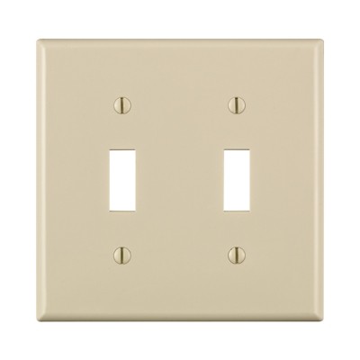 Leviton Light Almond 2 gang Nylon Toggle Wall Plate (Pack of 25)