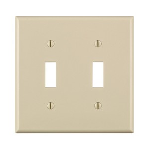 Leviton Light Almond 2 gang Nylon Toggle Wall Plate (Pack of 25) - 1 of 1