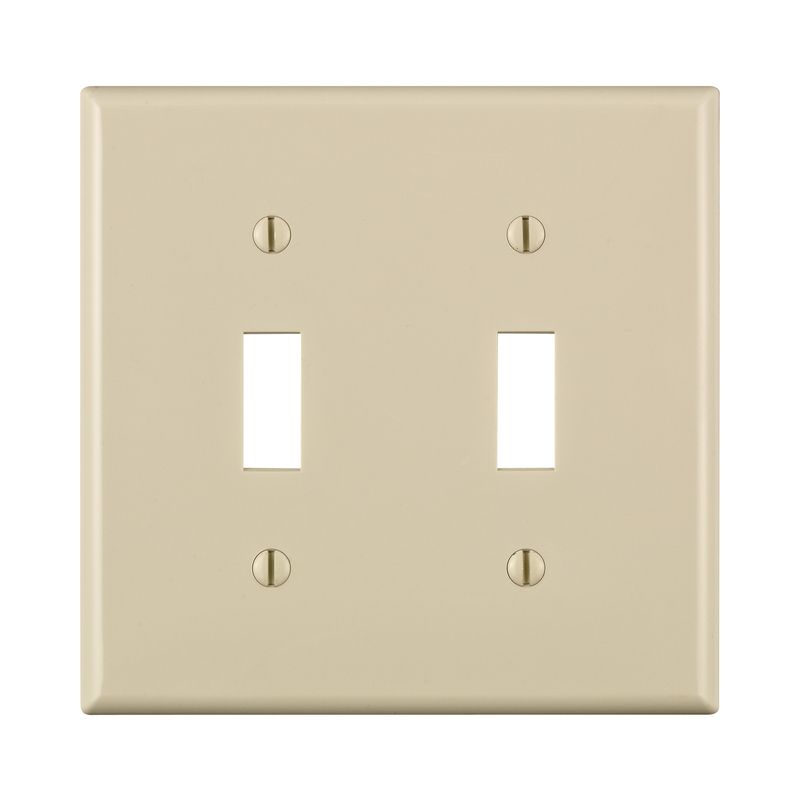 Leviton Light Almond 2 gang Nylon Toggle Wall Plate (Pack of 25), 1 of 2