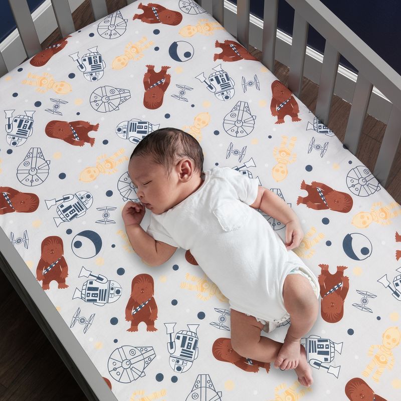 Lambs & Ivy Star Wars Signature Millennium Falcon 4-Piece Baby Crib Bedding Set, 4 of 11