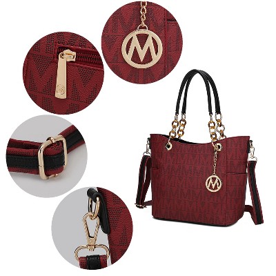 MKF Collection Kissaten Milan “M” Signature Tote Faux Leather Shoulder Bag for Women by Mia K - Red — фото 5