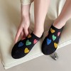 Alilang Women's Summer Colorful Heart-Printed No-Show Socks 6pk - Black - 3 of 4