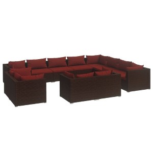 vidaXL Garden Lounge Set Brown, Cinnamon Red - 1 of 4