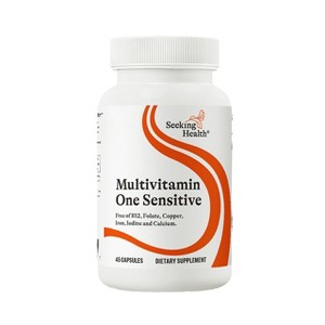 Seeking Health Multivitamin One Sensitive Free of B12, Folate, Copper, Iron, Iodine and Calcium (45 Capsules) - 1 of 4