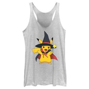 Women's Pokemon Halloween Pikachu Magic Wand Racerback Tank Top - 1 of 4