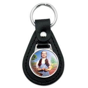Wizard Of Oz Dorothy Character Black Leather Keychain - 1 of 4