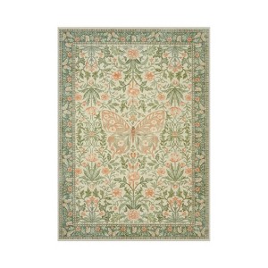 Lahome GST Morris Butterfly Full Coverage Short Pile Velvet Rectangular Indoor Area Rug - 1 of 4