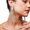 SOHI Women's Crystal Silver Party Drop Earrings - 4 of 4