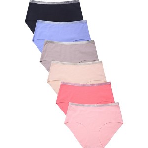 PACK OF 6 MOPAS WOMEN'S COTTON BLEND NO SHOW SEAMLESS SOLID BRIEF PANTY (LPN2305CR) - 1 of 2
