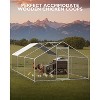 Large Metal Chicken Coop, Chicken Run for 6/10 Chickens, Outdoor Walk in Poultry Cage with Waterproof and Anti-UV Cover, 6.6 x 9.8 x 6.6 ft - 3 of 4