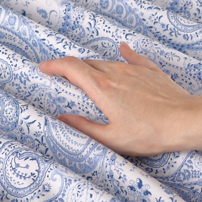 Twin Paisley Blue Microfiber Deep Pocket Sheet Set