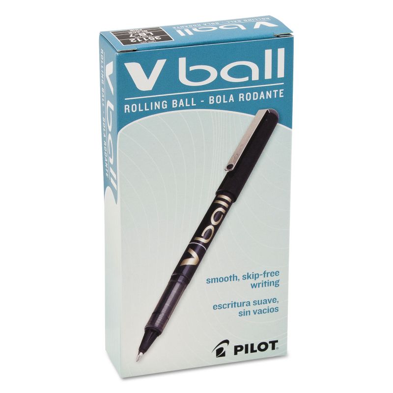 Pilot VBall Liquid Ink Roller Ball Stick Pen Black Ink .7mm Dozen 35112, 2 of 3