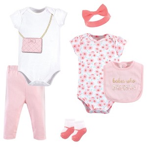 Little Treasure Baby Girls Layette 6-Piece Set, Brunch - 1 of 1