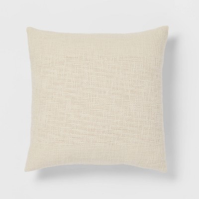 Square Woven Texture Decorative Throw Pillow Natural - Threshold™