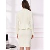 INSPIRE CHIC Women's Long Sleeve Collarless Peplum Blazer and Pencil Skirts Suit Set 2 Pcs - 3 of 4