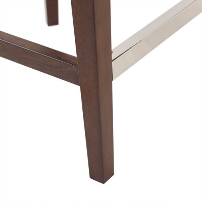Elegant Transitional Cream Upholstered Swivel Counter Stool
