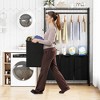 Laundry Sorter, 3 Bag Laundry Basket with Clothing Rack, 3×13 Gallon Sorting Hamper, with Adjustable Shelves for Laundry Bedroom Bathroom - 2 of 4