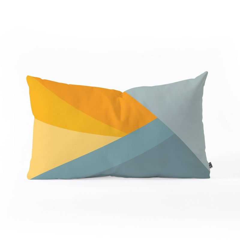 14&#34;x23&#34; June Journal Sunset Triangle Color Block Lumbar Throw Pillow Orange - Deny Designs, 1 of 6